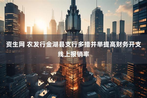 资生网 农发行金湖县支行多措并举提高财务开支线上报销率